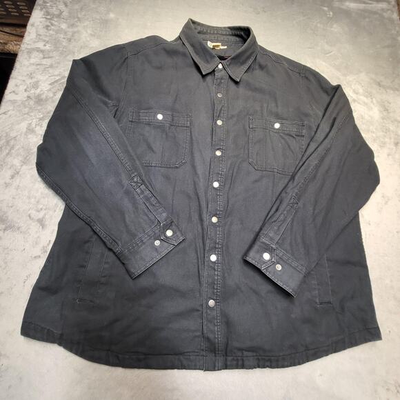 Duluth Trading Co Jacket Mens 3XL Black Canvas Flannel Linded Workwear Outdoor
